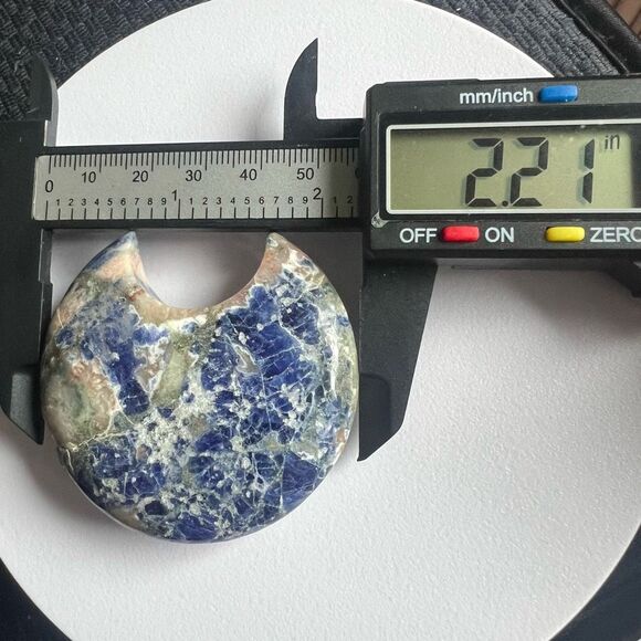 Sodalite Crystal Moon Carving (#11) - Picture 9 of 10